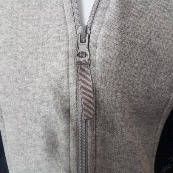 John Blair Gray Front Zip Cardigan Knitted Panel Sweater - Picture 3 of 9